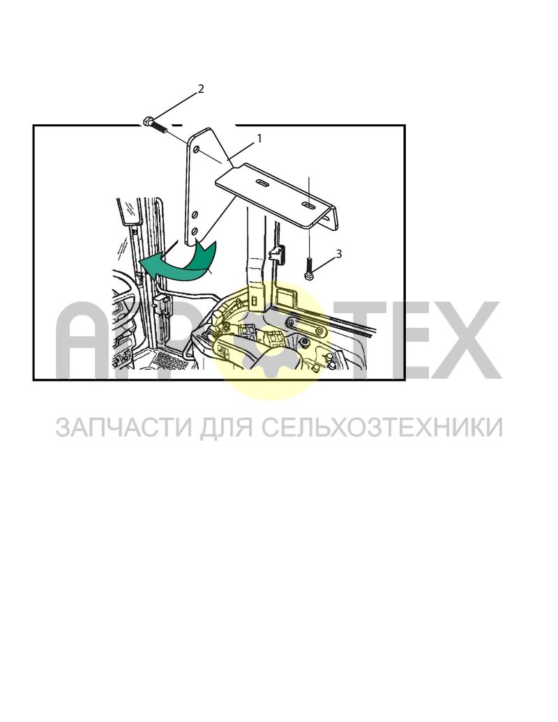 Чертеж Кронштейн установки монитора на переднюю сторону (14D02)